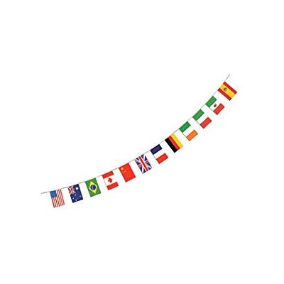 Beistle 57739 internationell flagga Pennant banderoll, 30 cm x 14 tum 6 tum, flerfärgad Beistle 57739 internationell flagga Pennant banderoll, 30 cm x 14 tum 6 tum, flerfärgad
