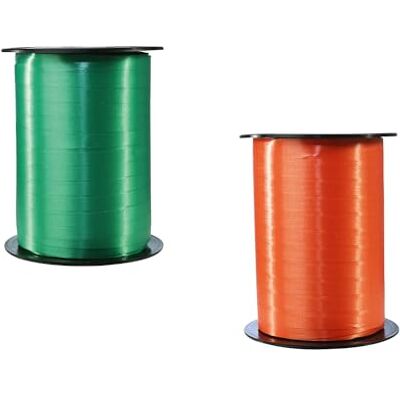 Clairefontaine 601721AMZC un lot de 2 bobines de Ruban Bolduc Lisse 500mx0,7 cm Emballage cadeau, accessoire de décoration Orange/Vert Pré Clairefontaine 601721AMZC un lot de 2 bobines de Ruban Bolduc Lisse 500mx0,7 cm Emballage cadeau, accessoire de décoration Orange/Vert Pré