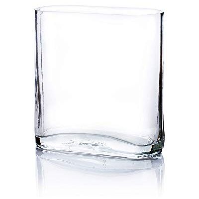 WGVI WGV Hög rektangel blockvas, bredd 7,6 cm, längd 17,8 cm, höjd 20,3 cm, klar rund glasbehållare för blomsterbehållare bröllopsfest evenemang hem kontor dekor, 1 styck WGVI WGV Hög rektangel blockvas, bredd 7,6 cm, längd 17,8 cm, höjd 20,3 cm, klar rund glasbehållare för blomsterbehållare bröllopsfest evenemang hem kontor dekor, 1 styck