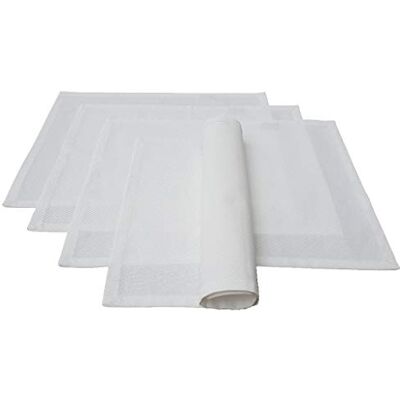 Lemos Home bordstabletter bordstabletter bordstabletter 4 stycken ca 46 x 36 cm av bomull, många färger (vit) Lemos Home bordstabletter bordstabletter bordstabletter 4 stycken ca 46 x 36 cm av bomull, många färger (vit)