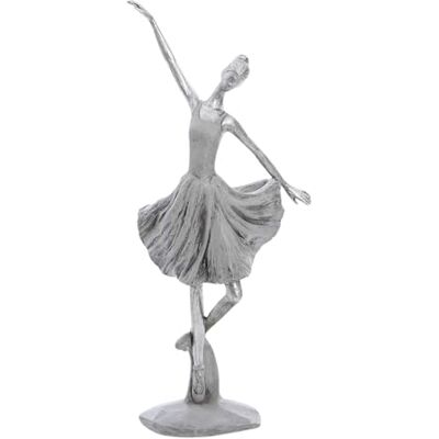 DRW Figur av en ballerina i vitt och silver harts 15 x 9 x 33 cm DRW Figur av en ballerina i vitt och silver harts 15 x 9 x 33 cm