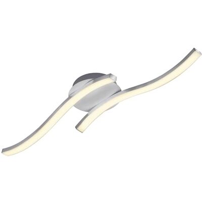 BRILONER Leuchten LED taklampa, vågformad, 2 x 6 W, varmt vitt ljus, 55 cm, aluminiumfärg BRILONER Leuchten LED taklampa, vågformad, 2 x 6 W, varmt vitt ljus, 55 cm, aluminiumfärg