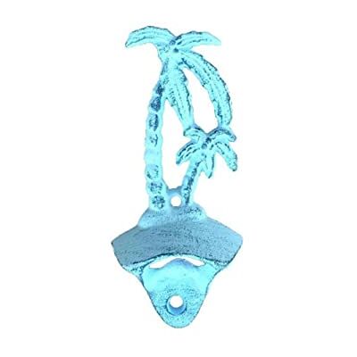 HANDCRAFTED NAUTICAL DÉCOR Rustik mörkblå vitvättat gjutjärn väggmonterad flasköppnare 15 cm – kustnära strand dekor HANDCRAFTED NAUTICAL DÉCOR Rustik mörkblå vitvättat gjutjärn väggmonterad flasköppnare 15 cm – kustnära strand dekor