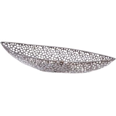 GILDE skål dekoration XL Chico – metall dekorativ skål jul – bordsdekoration höstdekoration silver – längd 59 cm GILDE skål dekoration XL Chico – metall dekorativ skål jul – bordsdekoration höstdekoration silver – längd 59 cm