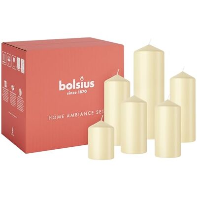bolsius – ljusset – oat beige – 6 ljus – dekorativa ljus – innehåller naturligt växtvax – utan palmolja bolsius – ljusset – oat beige – 6 ljus – dekorativa ljus – innehåller naturligt växtvax – utan palmolja