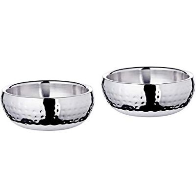 EDZARD Skål Pluto 2-pack (Ø 12 cm, H 5 cm) rostfritt stål hamrat, blankpolerat, Serveringsskålar, Snacksskålar, Dekorskålar EDZARD Skål Pluto 2-pack (Ø 12 cm, H 5 cm) rostfritt stål hamrat, blankpolerat, Serveringsskålar, Snacksskålar, Dekorskålar