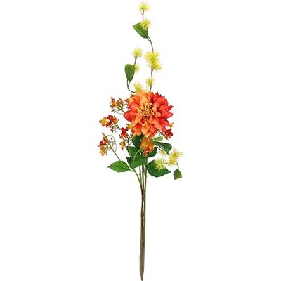 Flair Flower Konstgjorda blommor uppsättning med 3 dahlia-gren blomgren magisk nötsgren sidenblommor stjälk enkel blomma enda stam höstgren höstblommor höstdekoration höstblomma, orange Flair Flower Konstgjorda blommor uppsättning med 3 dahlia-gren blomgren magisk nötsgren sidenblommor stjälk enkel blomma enda stam höstgren höstblommor höstdekoration höstblomma, orange