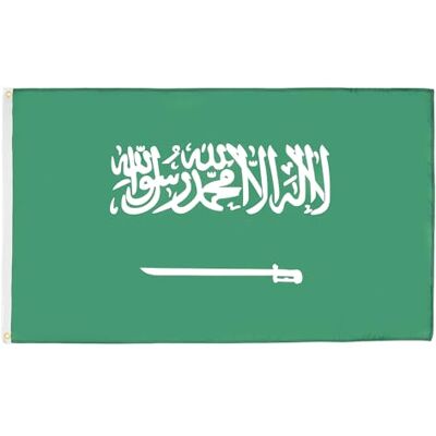 AZ FLAG Flagga Saudiarabien 250x150 cm Saudisk 100D Polyester 2 Öljetter Inom- och utomhusbruk dekorativ flagga المملكة العربية السعودية dubbelsydda sömmar och förstärkta kanter med metallöljetter AZ FLAG Flagga Saudiarabien 250x150 cm Saudisk 100D Polyester 2 Öljetter Inom- och utomhusbruk dekorativ flagga المملكة العربية السعودية dubbelsydda sömmar och förstärkta kanter med metallöljetter