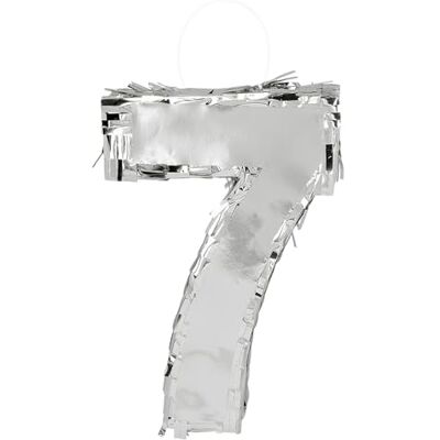Boland Siffror Pinata, 25 x 16 x 5 cm, glänsande nummer för födelsedag och årsdag, siffra, silver, dekoration, festspel Boland Siffror Pinata, 25 x 16 x 5 cm, glänsande nummer för födelsedag och årsdag, siffra, silver, dekoration, festspel