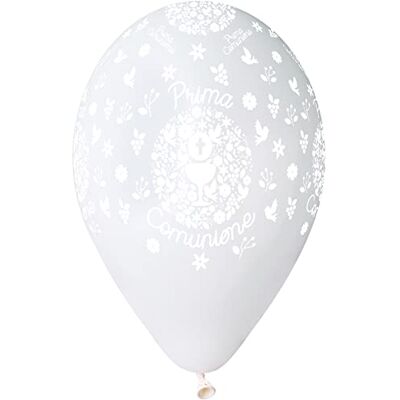 Ciao Förpackning med 25 ballonger med pärlor Prima Comunione i naturlig latex premium kvalitet G120 (Ø 33 cm/13 tum), vit pärla Ciao Förpackning med 25 ballonger med pärlor Prima Comunione i naturlig latex premium kvalitet G120 (Ø 33 cm/13 tum), vit pärla