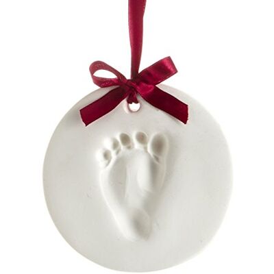 Pearhead Babyprints handavtryck eller fotavtryck minnessak prydnad, vit, rund Pearhead Babyprints handavtryck eller fotavtryck minnessak prydnad, vit, rund