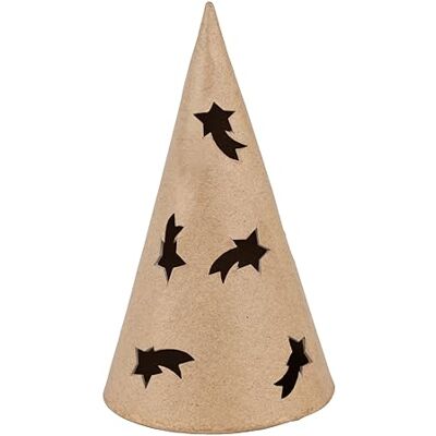 décopatch NO068C Un support en papier maché brun 20x20x50 cm, Bougeoir sapin avec étoiles filantes Compatible avec bougie LED. décopatch NO068C Un support en papier maché brun 20x20x50 cm, Bougeoir sapin avec étoiles filantes Compatible avec bougie LED.