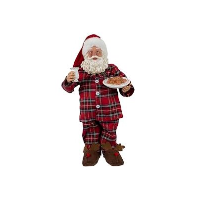 Cosy & Trendy Cosy Home jultomtefigur i röd polyesterpyjamas, 20 x 14 x 36 cm Cosy & Trendy Cosy Home jultomtefigur i röd polyesterpyjamas, 20 x 14 x 36 cm
