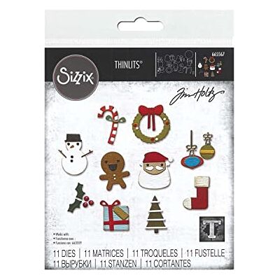 Sizzix Thinlits Die Set 11PK Christmas Minis van Tim Holtz, 665567 Sizzix Thinlits Die Set 11PK Christmas Minis van Tim Holtz, 665567