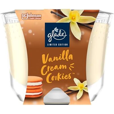 Glade Långvarigt doftljus i glas, vanilj-kräm-kakor, upp till 30 timmars brinntid, 4-pack (4 x 204 g) Glade Långvarigt doftljus i glas, vanilj-kräm-kakor, upp till 30 timmars brinntid, 4-pack (4 x 204 g)