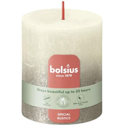 bolsius rustik solnedgång mjuk pärla och champagne pelarljus, liten bolsius rustik solnedgång mjuk pärla och champagne pelarljus, liten