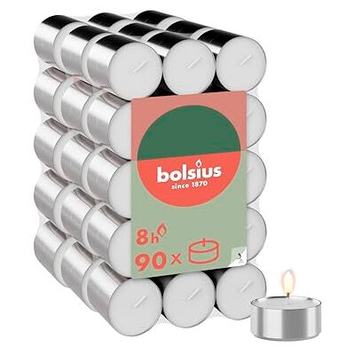 bolsius – storpack värmeljus – 90 st. 8 brinntimmar – vit – längd brinntid – dekorativa hushållsljus – utan palmolja – ren bränning bolsius – storpack värmeljus – 90 st. 8 brinntimmar – vit – längd brinntid – dekorativa hushållsljus – utan palmolja – ren bränning