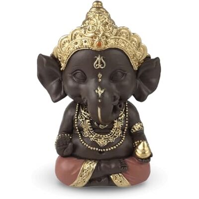 Zen Light Statyett Ganesh 3 – lyckobringare – Zen och Feng Shui dekoration – för en avkopplande och andlig atmosfär – presentidé – höjd: 11,5 cm – Färg: Grön och brun – Zen'Light Zen Light Statyett Ganesh 3 – lyckobringare – Zen och Feng Shui dekoration – för en avkopplande och andlig atmosfär – presentidé – höjd: 11,5 cm – Färg: Grön och brun – Zen'Light