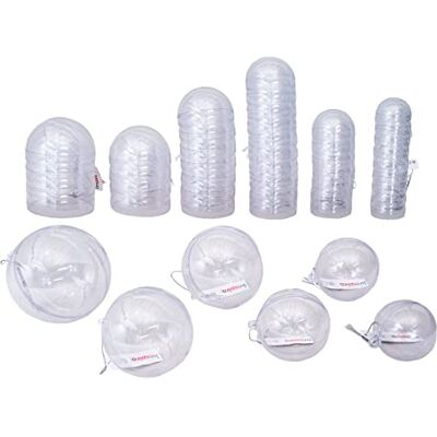 INNSPIRO Maxi Pack Transparent plastbollar för att hänga 2 delar 6 åtgärder 63u, 0 INNSPIRO Maxi Pack Transparent plastbollar för att hänga 2 delar 6 åtgärder 63u, 0