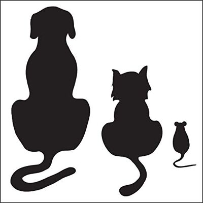 Ambiance Sticker Väggklistermärke hund, katt och mus 75 x 75 cm, vinröd Ambiance Sticker Väggklistermärke hund, katt och mus 75 x 75 cm, vinröd