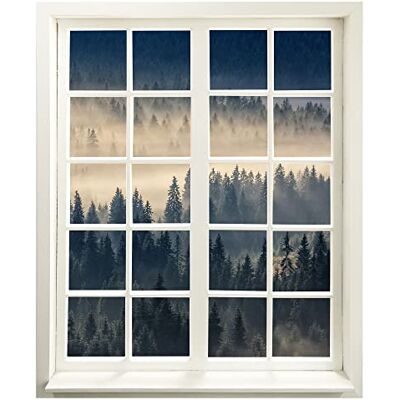 WallSpirit Väggtatuering – fönster med utsikt"Dimskog" 99 x 120 cm (B x H) – väggklistermärke – väggklistermärke WallSpirit Väggtatuering – fönster med utsikt"Dimskog" 99 x 120 cm (B x H) – väggklistermärke – väggklistermärke