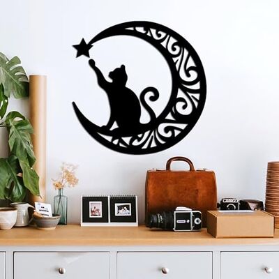 Wallity Snygg svart dekorativ metallväggtillbehör, 55 x 55 cm 100% metall, 1,5 mm tjocklek Perfekt för modern heminredning och konstdisplay Wallity Snygg svart dekorativ metallväggtillbehör, 55 x 55 cm 100% metall, 1,5 mm tjocklek Perfekt för modern heminredning och konstdisplay