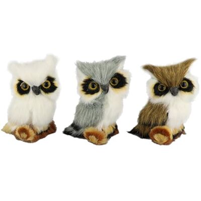 Flair Flower set med minidjur av fuskpäls realistisk djurfigur staty ornament söt päls plyschdjur, ugglor Flair Flower set med minidjur av fuskpäls realistisk djurfigur staty ornament söt päls plyschdjur, ugglor