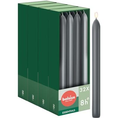 bolsius Essentials – släta spetsljus – antracit – 23 cm – 32 stycken – dekorativa ljus – utan palmolja bolsius Essentials – släta spetsljus – antracit – 23 cm – 32 stycken – dekorativa ljus – utan palmolja
