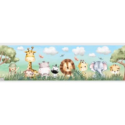 AG Design Djungelsafari barnrum självhäftande kant, väggklistermärken, av 500 x 14 cm AWBD 8010 AG Design Djungelsafari barnrum självhäftande kant, väggklistermärken, av 500 x 14 cm AWBD 8010