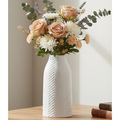 HJN Keramiska vaser, vit keramisk vas, vas keramikvas handgjord söt blomvas för heminredning (stor) HJN Keramiska vaser, vit keramisk vas, vas keramikvas handgjord söt blomvas för heminredning (stor)