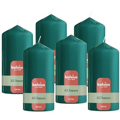 bolsius – slätt blockljus – mörkgrönt – 13 cm – 6 stycken – dekorativa ljus – innehåller naturligt växtvax – utan palmolja bolsius – slätt blockljus – mörkgrönt – 13 cm – 6 stycken – dekorativa ljus – innehåller naturligt växtvax – utan palmolja