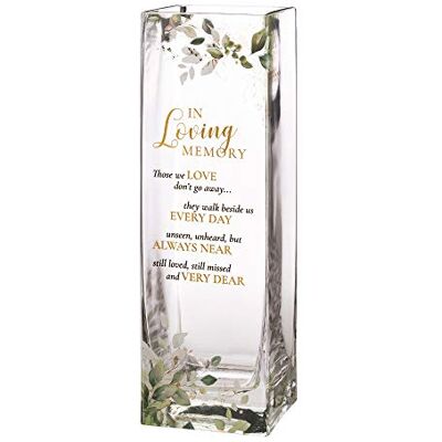 Lillian Rose CA845 botaniskt tema minnesblomma vas med sympativers, glas, flerfärgad, 3,15 x 3,15 x 9,75 Lillian Rose CA845 botaniskt tema minnesblomma vas med sympativers, glas, flerfärgad, 3,15 x 3,15 x 9,75