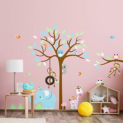 Ambiance Sticker Väggklistermärken för barn barnkammardekoration väggklistermärken för barn underbara djungeldjur väggklistermärke H60x L80 cm Ambiance Sticker Väggklistermärken för barn barnkammardekoration väggklistermärken för barn underbara djungeldjur väggklistermärke H60x L80 cm