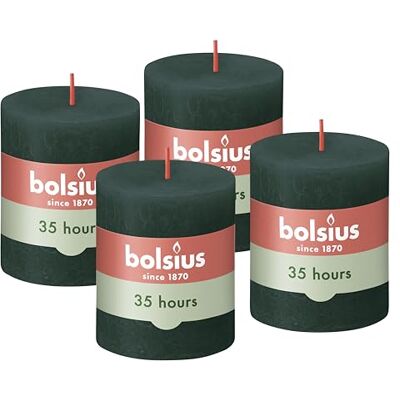 bolsius – rustik ljus – grön – 8 cm – 4 stycken – dekorativa ljus – utan palmolja – med naturligt växtvax bolsius – rustik ljus – grön – 8 cm – 4 stycken – dekorativa ljus – utan palmolja – med naturligt växtvax