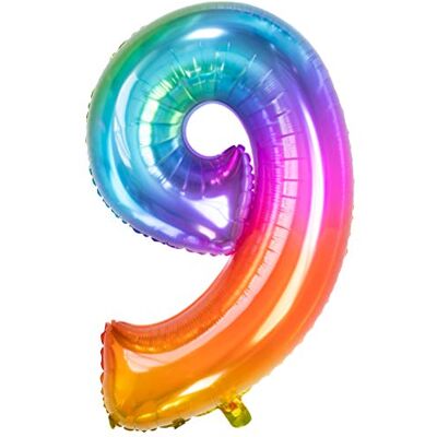 Folat Folieballong Yummy Gummy Rainbow nummer 9-81 cm Folat Folieballong Yummy Gummy Rainbow nummer 9-81 cm