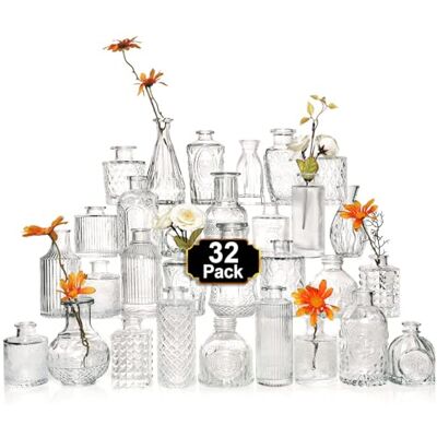 Arme Glaskoppsvas uppsättning med 30 st, små glasvaser för blommor, klara knoppvaser i bulk, vintagevaser för bordsuppsatser, liten glasknoppvas för rustika bröllopsdekorationer, hembord blomma dekor Arme Glaskoppsvas uppsättning med 30 st, små glasvaser för blommor, klara knoppvaser i bulk, vintagevaser för bordsuppsatser, liten glasknoppvas för rustika bröllopsdekorationer, hembord blomma dekor