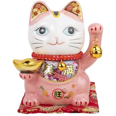 lachineuse katt av lycka och lycka — den japanska Maneki Neko — rosa — spargris — japanskt dekorationsobjekt — japansk asiatisk presentidé, 0,3 kg lachineuse katt av lycka och lycka — den japanska Maneki Neko — rosa — spargris — japanskt dekorationsobjekt — japansk asiatisk presentidé, 0,3 kg