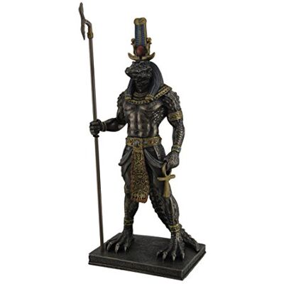 Zeckos Sobek antik egyptisk krokodil 'God of the Nilen' bronsad finish staty Zeckos Sobek antik egyptisk krokodil 'God of the Nilen' bronsad finish staty