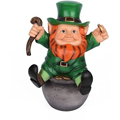 Sleken Leprechaun Figur – Dekorativ figur för St. Patrick's Day eller Everyday (kruka med guld) Sleken Leprechaun Figur – Dekorativ figur för St. Patrick's Day eller Everyday (kruka med guld)