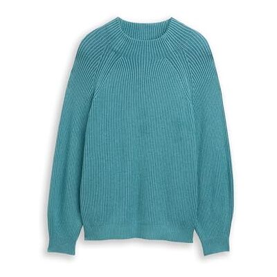 TOM TAILOR Plussize damtröja, 39446 – Teal Ribbstruktur, 54 plus size TOM TAILOR Plussize damtröja, 39446 – Teal Ribbstruktur, 54 plus size
