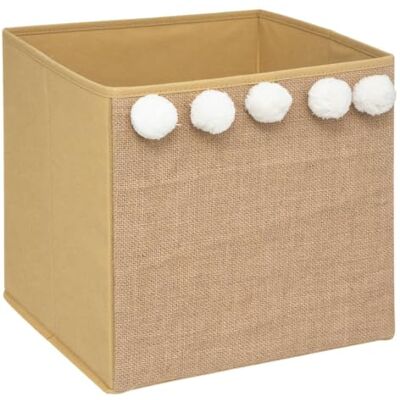 ATMOSPHERA CREATEUR D'INTERIEUR Atmosphera karamell jute förvaringsplatta med tofsar ATMOSPHERA CREATEUR D'INTERIEUR Atmosphera karamell jute förvaringsplatta med tofsar