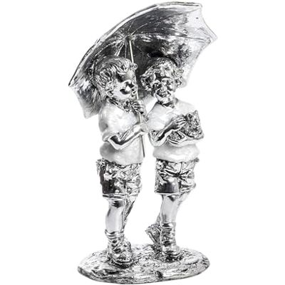 DRW Några barn figur med silvervit pärlemorskimrande harts paraply 14,5 x 9,5 x 25,5 cm 14,5 x 9,5 x 25,5 cm DRW Några barn figur med silvervit pärlemorskimrande harts paraply 14,5 x 9,5 x 25,5 cm 14,5 x 9,5 x 25,5 cm