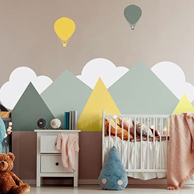 Ambiance Sticker Väggklistermärken för barn dekoration av barnkammaren väggklistermärken för barn skandinavisk väggdekal gigantiska skandinaviska berg Nuuk H120 x L160 cm Ambiance Sticker Väggklistermärken för barn dekoration av barnkammaren väggklistermärken för barn skandinavisk väggdekal gigantiska skandinaviska berg Nuuk H120 x L160 cm