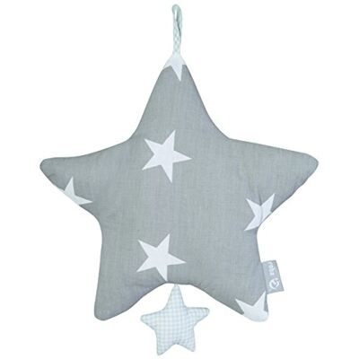 roba Speldosa 'Little Stars', sömnhjälp, tvättbar textil-stjärna, babyrum dekoration grå/vit roba Speldosa 'Little Stars', sömnhjälp, tvättbar textil-stjärna, babyrum dekoration grå/vit
