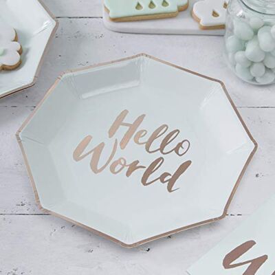 Ginger Ray Hello World Mint and Rose Gold 8 stycken, grön Ginger Ray Hello World Mint and Rose Gold 8 stycken, grön