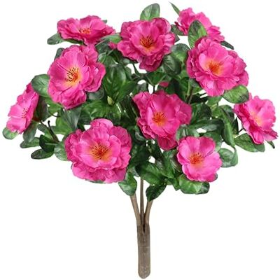 Flair Flower Stil blomma konstgjord bukett azalea buketter konstgjorda sidenblommor konstgjorda blommor dekorativa blommor bukett liten bukett bröllop hus bordsdekoration, rosa Flair Flower Stil blomma konstgjord bukett azalea buketter konstgjorda sidenblommor konstgjorda blommor dekorativa blommor bukett liten bukett bröllop hus bordsdekoration, rosa