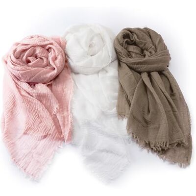 Mopec Pack med 3 pashmina rosa frankrike, vit och sten med dekorativ skärp 180x90cm. Mopec Pack med 3 pashmina rosa frankrike, vit och sten med dekorativ skärp 180x90cm.