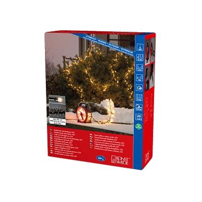 Konstsmide Micro LED Compactlights ljuskedja med kabelrulle, svart-röd, 400 varma vita dioder, 30 V utomhus trafo, 6 W, svart kabel – 3844-100, 400 lysdioder Konstsmide Micro LED Compactlights ljuskedja med kabelrulle, svart-röd, 400 varma vita dioder, 30 V utomhus trafo, 6 W, svart kabel – 3844-100, 400 lysdioder