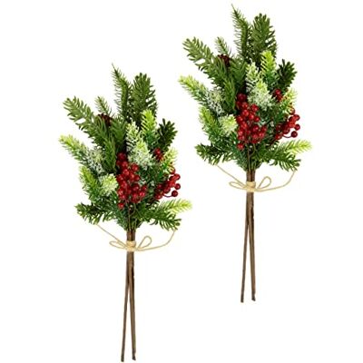 Flair Flower Konstgjord gran med kottar bär, konstgjord snö, dekorativ gren, grangrön, tillbehör, barrar, adventskrans, dekoration, krans, handtag, konstgjord gren, kransar, girlang, 40 x 18 x 10 cm, konstgjord Flair Flower Konstgjord gran med kottar bär, konstgjord snö, dekorativ gren, grangrön, tillbehör, barrar, adventskrans, dekoration, krans, handtag, konstgjord gren, kransar, girlang, 40 x 18 x 10 cm, konstgjord