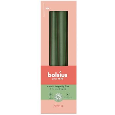 bolsius Essentials – släta spetsljus – gröna metalliska – 24,5 cm – 32 stycken – dekorativa ljus – utan palmolja bolsius Essentials – släta spetsljus – gröna metalliska – 24,5 cm – 32 stycken – dekorativa ljus – utan palmolja
